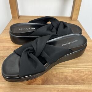 Donald J. Pliner Women’s Size US 8.5 M Folley Black Fabric Sandal Shoes Platform